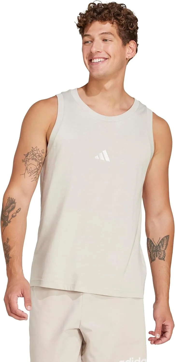 adidas Men's Essentials Small Logo Single Jersey Tank Top