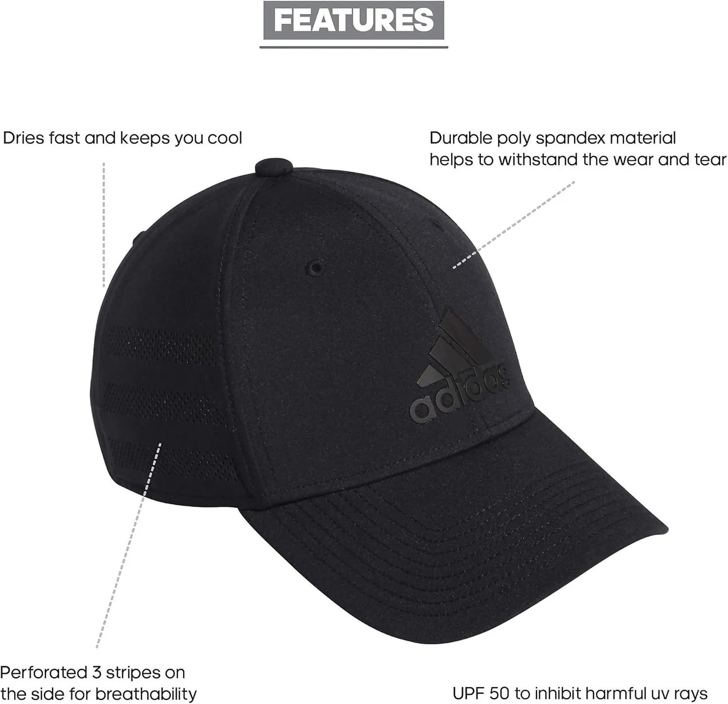 adidas Men's Gameday Stretch Fit Baseball Cap