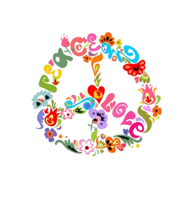 Nike Air More Uptempo "Peace, Love" White T-Shirt (Peace love flower art)