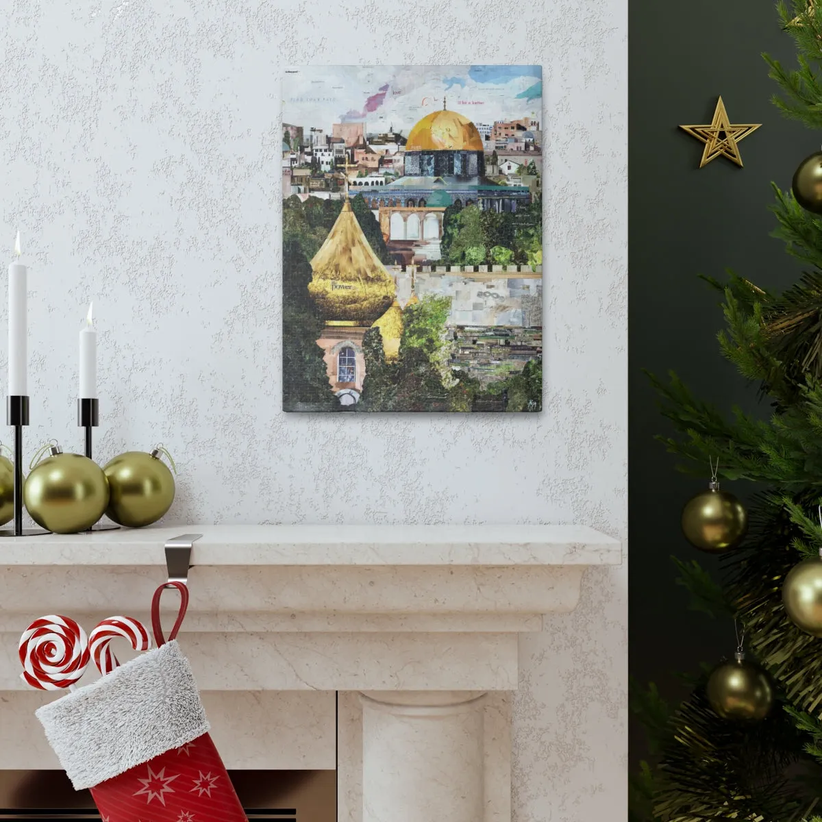 Peace in Jerusalem, Quality Canvas Wall Art Print, Ready to Hang Wall Art Home Decor