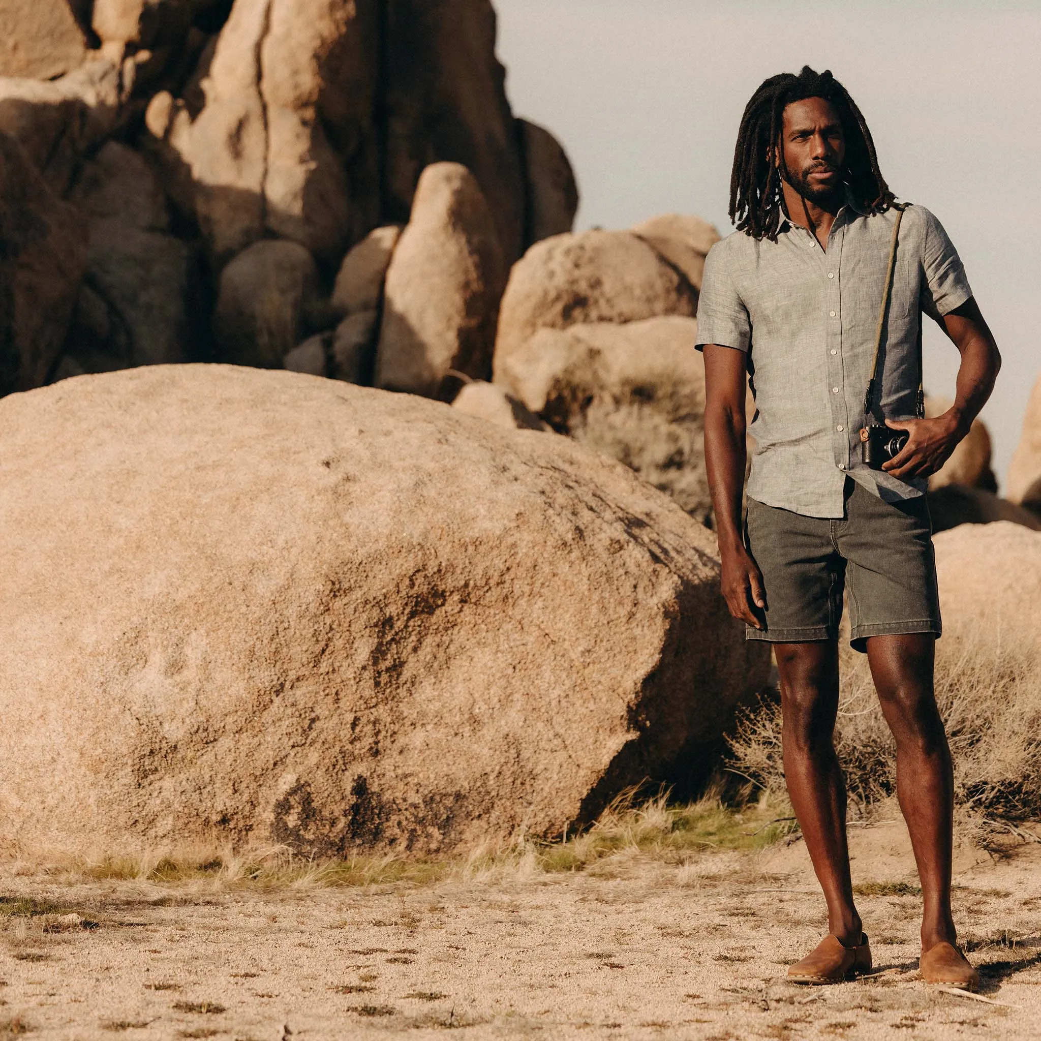 The Camp Short in Coal Chipped Canvas